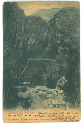 5394 - ARGES, Stanisoara Monastery, Litho, Romania - old postcard - used - 1903 foto