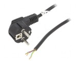 Cablu CEE 7/7 ştecăr unghi 2m PVC negru 10A, Goobay