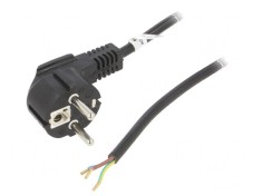 Cablu CEE 7/7 stecar unghi 2m PVC negru 10A foto