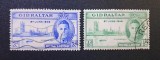 Gibraltar 1946 Seria Comemorativă Victoriei (Al Doilea Război Mondial) Serie Completă 2v (Regele George al VI-lea) Ștampilat - A85