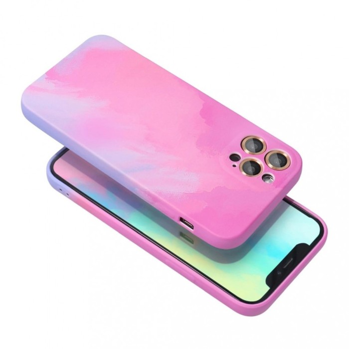 Husa protectie flippy compatibila cu apple iphone 12 tpu ombre, roz/mov