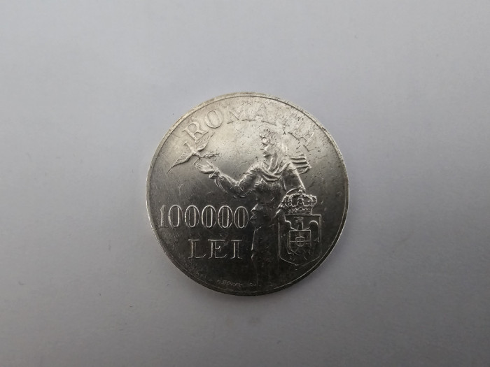 Romania Argint 100 000 Lei 1946 are 26 gr.Impecabila