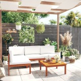 Set mobilier gradina Gossi, 5 piese, lemn masiv acacia, crem, cu perne incluse