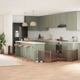 vidaXL Poartă c&acirc;ini pliabilă cu ușă 8 panouri maro 640 cm, lemn plop 3155746