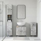 Cumpara ieftin Set de cabinet pentru baie cu 3 piese BREDA Gri Beton