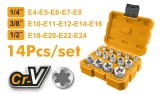 Trusă Chei Tubulare Stea CR‑V 14 bucăți &ndash; INGCO HKTETS0114