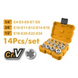 Trusă Chei Tubulare Stea CR‑V 14 bucăți &ndash; INGCO HKTETS0114