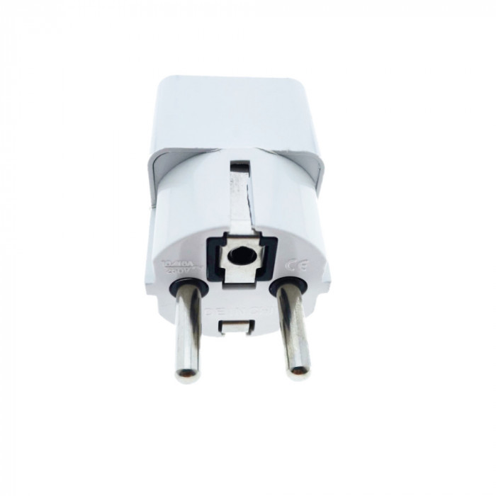 Adaptor stecher, Seldur 40498, pentru priza EU, alb