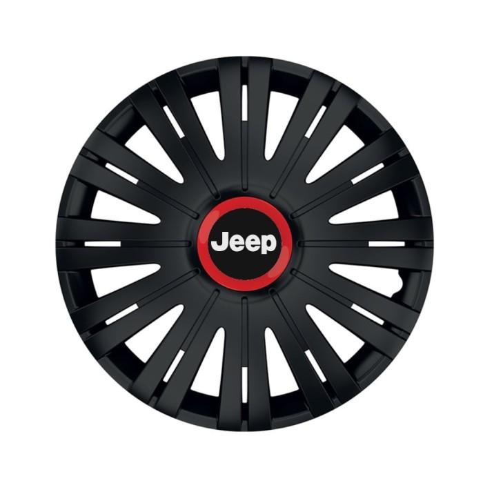 Set 4 capace roti Negre Cu Inel Rosu Active R15 pentru gama auto Jeep
