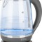 Cana electrica fierbator din sticla ECG RK 2020 gri, 2 L, 2200 W, lumina