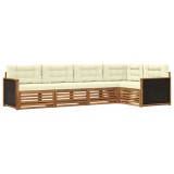 vidaXL Set de canapele de exterior 5 pcs Natural și Crem 3383343