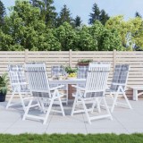 vidaXL Perne scaun spătar &icirc;nalt 6 buc, gri, carouri, țesătură Oxford
