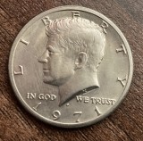 C50 - Moneda foarte veche - America - half dollar - litera D - 1971