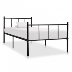 Cadru de pat, negru, 90 x 200 cm, metal GartenMobel Dekor foto