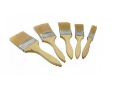Set 5 pensule vopsit si lacuit, peri naturali, maner din lemn