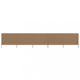 vidaXL Paravan anti-v&acirc;nt cu 5 panouri, gri taupe, 600 x 160 cm textil