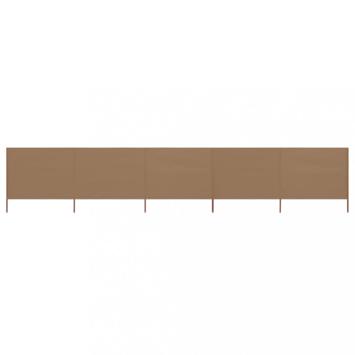 Gossi paravan anti-vant cu 5 panouri, gri taupe 600x120 cm, textil
