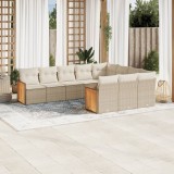 vidaXL Set canapele de grădină cu perne, 10 piese, bej, poliratan 3260420