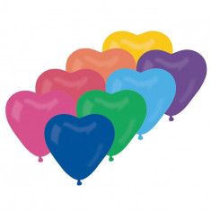 Set 50 baloane in forma de inima multicolor 25 cm