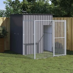 Cușcă c&acirc;ine cu țarc antracit 165x251x181 cm oțel galvanizat