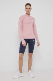 Adidas pantaloni scurți de antrenament femei, culoarea violet, neted, high waist