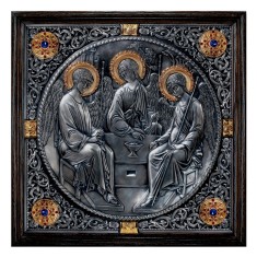 Icoane argintate, icoana Sfanta Treime, dim 60cm x 60cm, cod M-09 foto