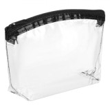 Portfard Transparent, Fermoar Negru, Dimensiuni 19.5x12x5cm, Oem