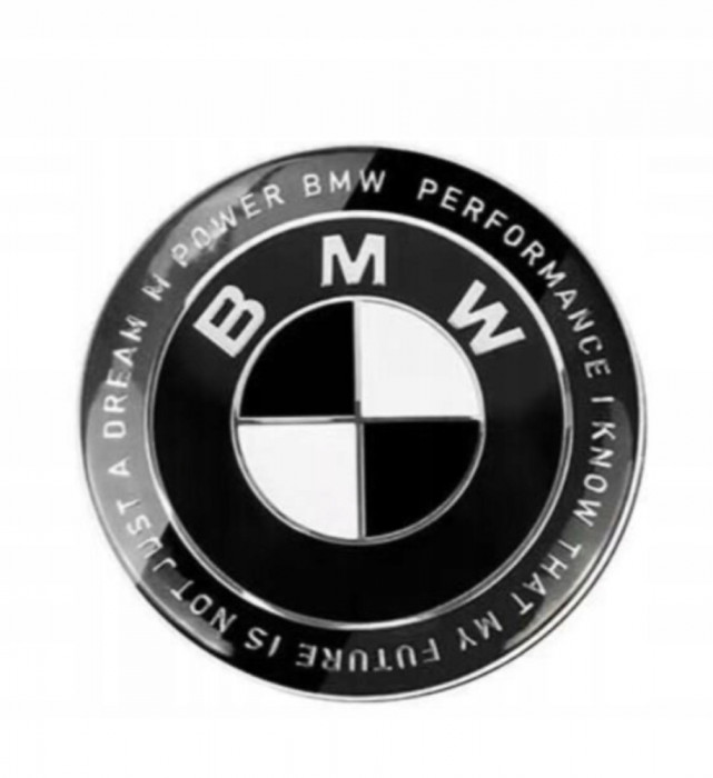Emblemă cu logo BMW pentru clapeta din spate a capotei 74 MM 813237505 50 JAHRE