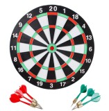 Set joc darts, 6 sageti in 2 culori incluse, 2 fete pentru joc clasic si joc de precizie, diamentru 40 cm