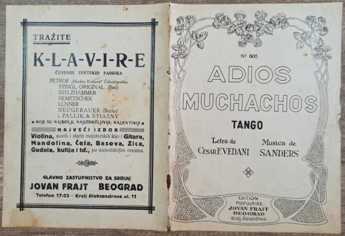 Adios muchachos// partitura