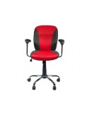 Scaun birou GN45, mesh/piele ecologica, mecanism balans, inaltime reglabila, 80 kg, rosu/negru