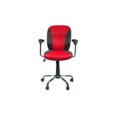 Scaun birou GN45, mesh/piele ecologica, mecanism balans, inaltime reglabila, 80 kg, rosu/negru