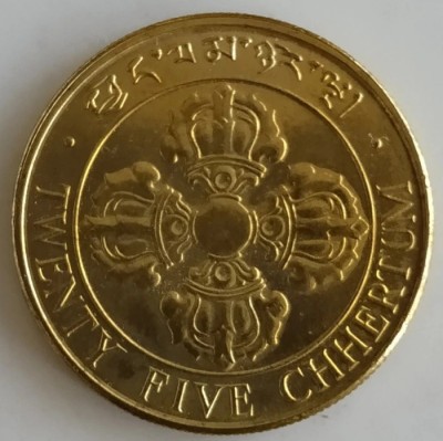 Moneda -Bhutan - 25 Chhertum 1979 foto