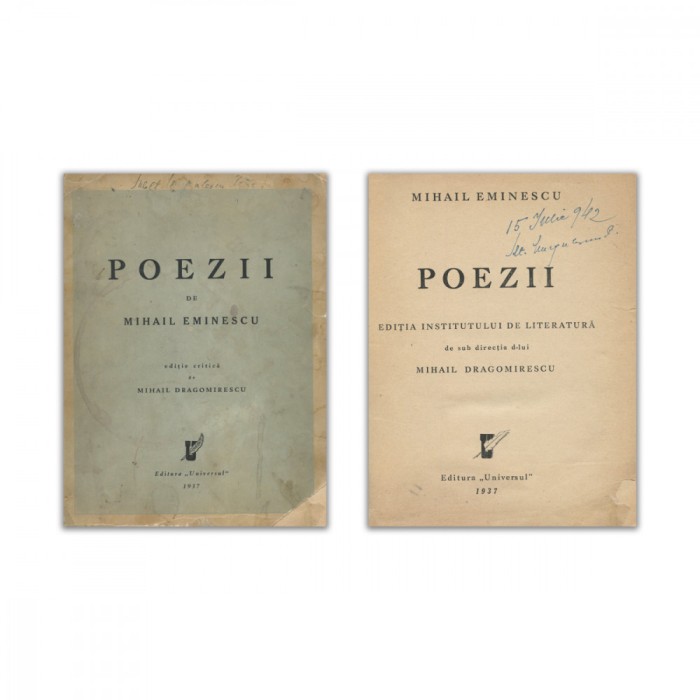 Mihail Eminescu, Poezii, ediție &icirc;ngrijită de Mihail Dragomirescu, 1937