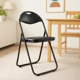 Scaun pliant metalic GN pentru bucatarie, cu sezut din piele ecologica