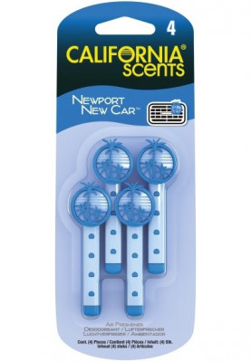 Odorizant California Scents&amp;reg; Vent Stick Air Freshener Newport New Car 4 Pack AMT34-035 foto