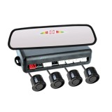 Senzori Parcare Auto cu Afisaj Oglinda Carguard, 4 Buc, Raza 0-2m, Senzori Vopsibili 23.8mm