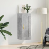 VidaXL Dulap de perete, gri beton, 34,5x34x90 cm, lemn prelucrat