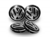 Plăcuțe cu emblemă Volkswagen, perforate 65 mm Set de 4 bucăți