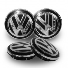 Plăcuțe cu emblemă Volkswagen, perforate 65 mm Set de 4 bucăți