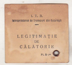 bnk div Legitimatie de calatorie ITB - anii `50-`60 foto