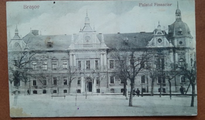 Carte postala, Brasov, Palatul Financiar, 1928