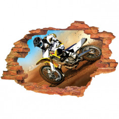 Sticker &amp;quot;Wall Crack&amp;quot; Moto 30 - 120 x 80 cm foto