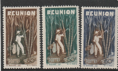 Reunion 1947-Vederi,MNH,Mi.312-314 foto