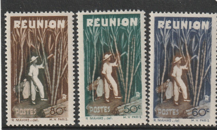 Reunion 1947-Vederi,MNH,Mi.312-314