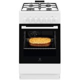 Aragaz Electrolux LKK520032W, Mixt, 4 arzatoare , Siguranta plita, Aprindere integrata, Cuptor electric, SteamBake, AirFry, Timer, Grill electric, Cla