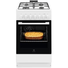 Aragaz Electrolux LKK520032W, Mixt, 4 arzatoare , Siguranta plita, Aprindere integrata, Cuptor electric, SteamBake, AirFry, Timer, Grill electric, Cla