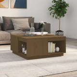 VidaXL Măsuță de cafea, maro miere, 80x81x36,5 cm, lemn masiv de pin