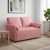 vidaXL Canapea cu 2 locuri Roz 138 x 83 x 95 cm Catifea 42033943