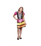 Costum schelet colorat pentru fete, Marime 130/140 cm (9-10 ani)